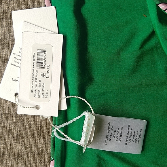 Milly Cabana Luxury Pink and Green Floral Halter Bikini Resort Cheeky Large NWT - Picture 9 of 13